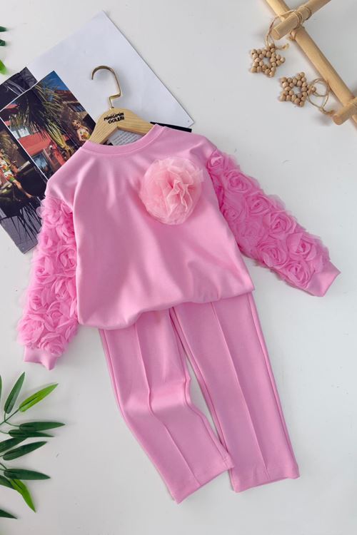 Miniğimin Cicileri Kalp Leopar Desenli Mnn Kız Çocuk 2 li Takım - Pembe