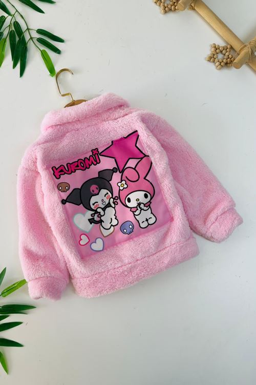 Miniğimin Cicileri Peluş Krm Kız Çocuk Hırka - Pembe