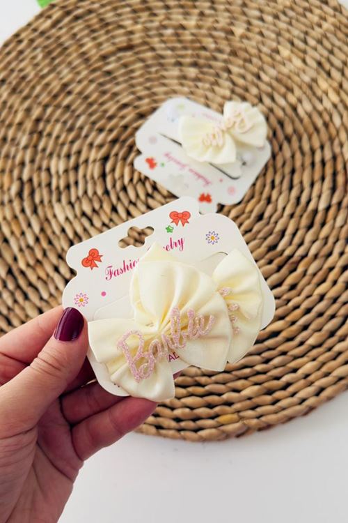 Miniğimin Cicileri Brb Fiyonk Detaylı Bağlama Toka - Krem