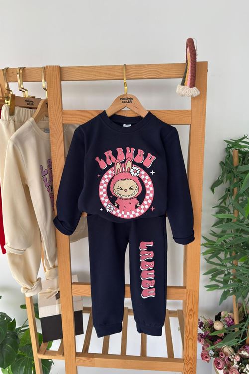 Miniğimin Cicileri Lbb Çerçeve Baskılı Kız Çocuk 2 li Takım - Lacivert