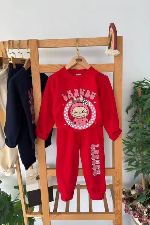 Miniğimin Cicileri Lbb Çerçeve Baskılı Kız Çocuk 2 li Takım - Kırmızı