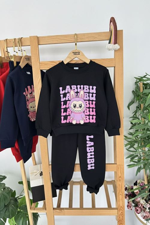 Miniğimin Cicileri Lbb Baskılı Kız Çocuk 2 li Takım - Siyah