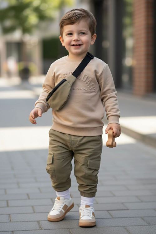 Miniğimin Cicileri Çantalı Erkek Çocuk Paraşüt 3 lü Takım - Yeşil