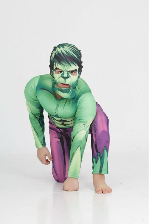 Minigimin Cicileri Kaslı Hulk Erkek Çocuk kostüm - Yeşil