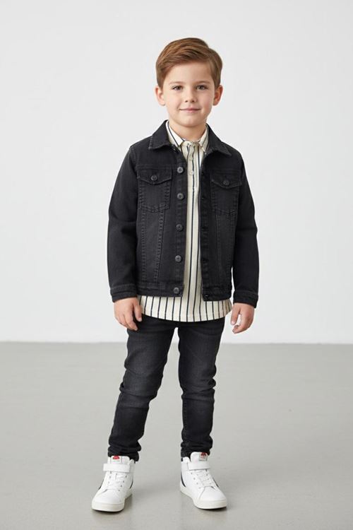 Miniğimin Cicileri Jean Erkek Çocuk Gömlek - Siyah