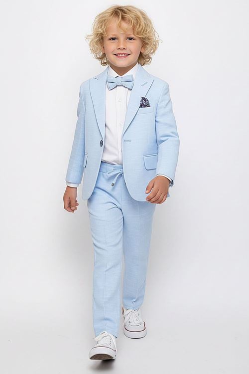 Miniğimin Cicileri Papyonlu Erkek Çocuk Takım Elbise 4’lü Set - Mavi