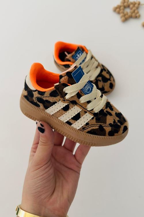 Miniğimin Cicileri Leopar Desenli Kız Çocuk Spor Ayakkabı - Kahverengi