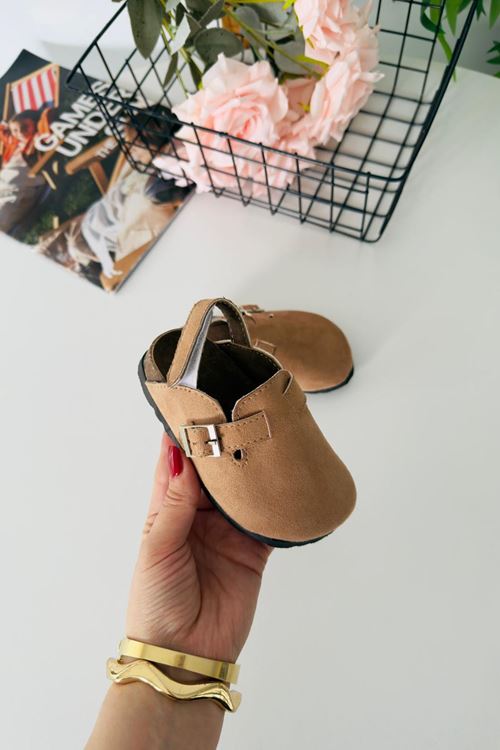 Miniğimin Cicileri Süet Unisex Çocuk Sabo Terlik - Camel