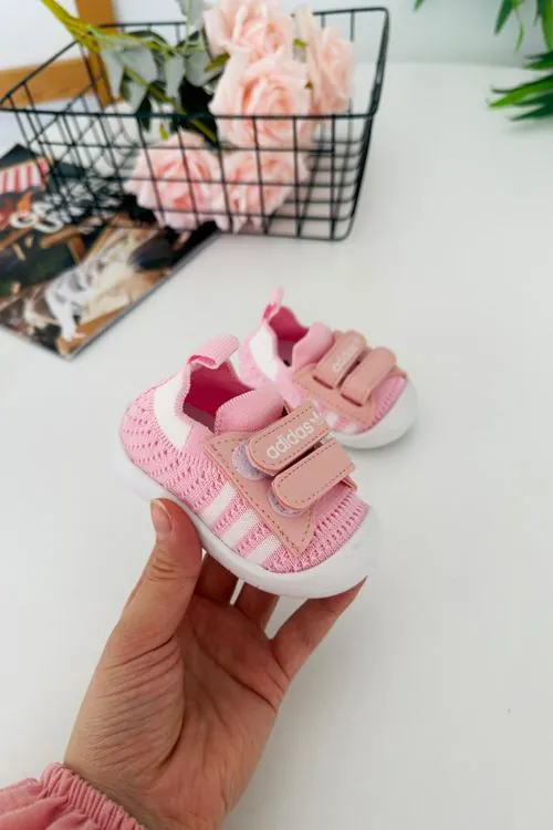 Miniğimin Cicileri Barefoot Taban Cırtlı Unisex Bebe Ayakkabı - Pembe