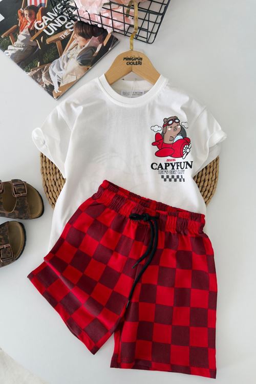 Miniğimin Cicileri Arka ve Ön Cpyfn Baskılı Unisex Çocuk Takım - Beyaz