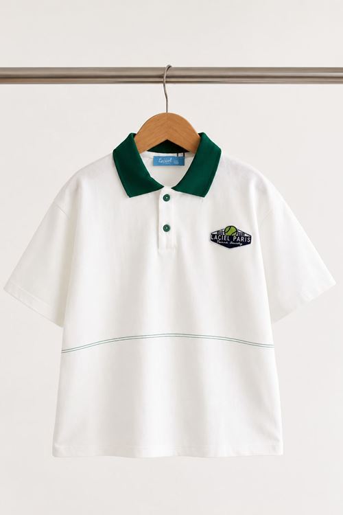 Miniğimin Cicileri Polo Yaka Oversize Erkek Çocuk Sweat - Beyaz