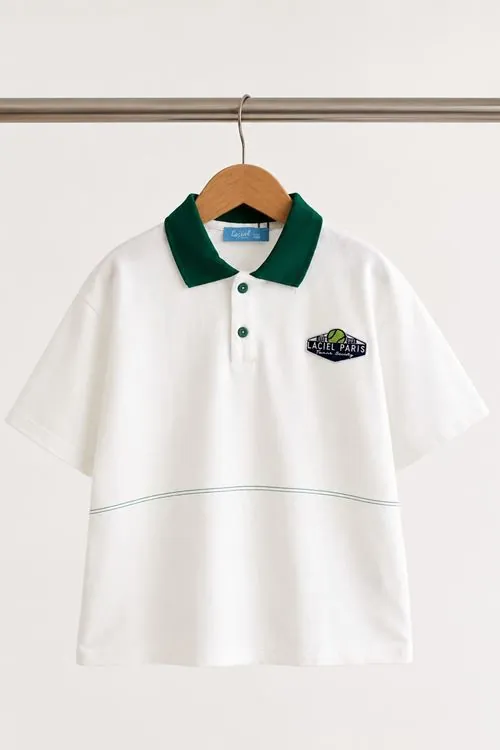 Miniğimin Cicileri Polo Yaka Oversize Erkek Çocuk Sweat - Beyaz