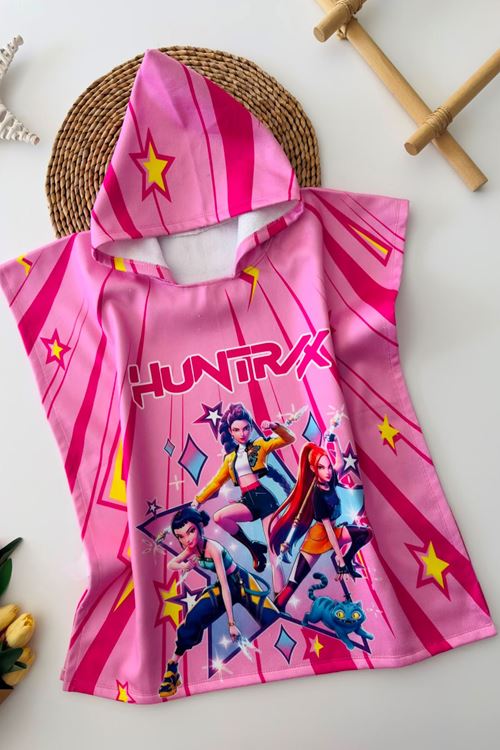Miniğimin Cicileri Karakterli Çocuk Plaj Havlusu - Pembe