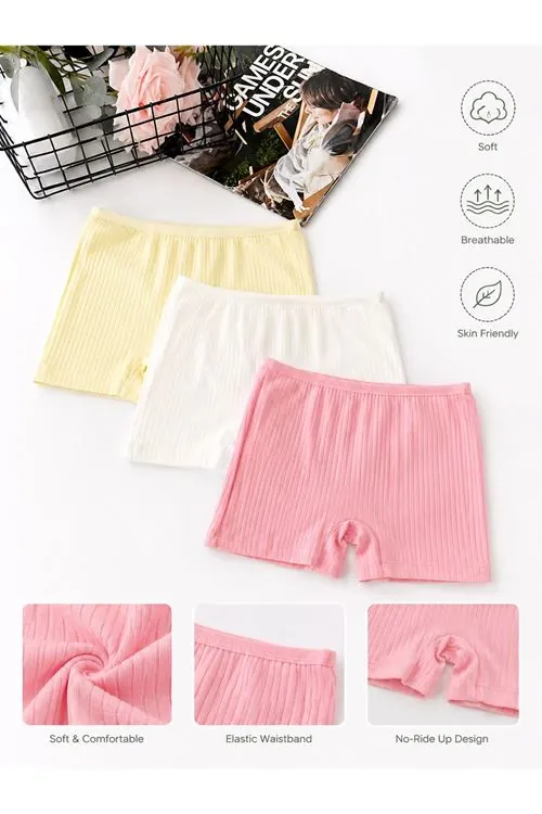 Miniğimin Cicileri Kaşkorse 3 lü Kız Çocuk Boxer - Sarı_Beyaz_Pembe