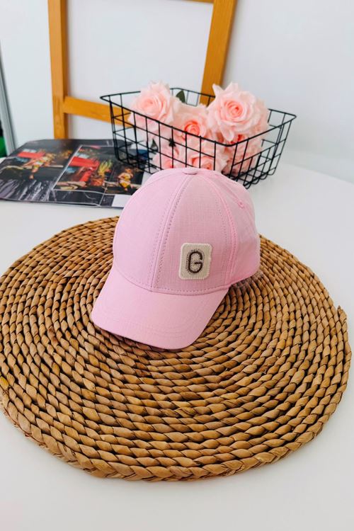 G Premium Nakışlı Kız Çocuk Şapka - Pembe
