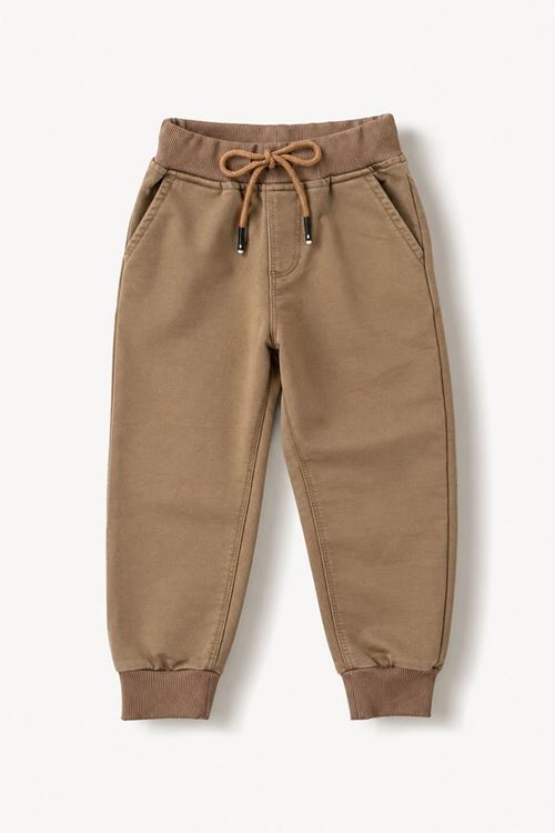 Unisex Çocuk Bağcıklı Jogger Tek Alt - Camel