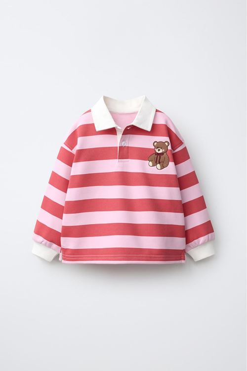 Ayıcık İşleme Detaylı Kız Çocuk Sweat - Pembe