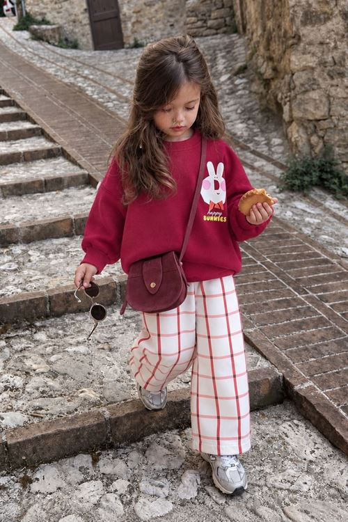 Happy Bunnies Kız Çocuk Sweatshirt & Denim Pantolon 2’li Takım - Bordo