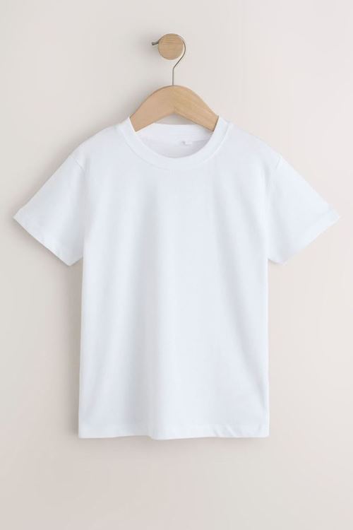 Pamuklu Kısa Kol Unisex Çocuk T-shirt - Beyaz