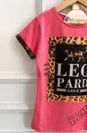 Minigimin Cicileri Leopar Baskılı Kız Tişört