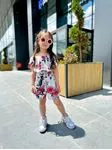 Minigimin cicileri bel büzgü detaylı penye çocuk tulum