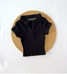 Miniğimin Cicileri Polo Yaka Ribana Buluz-siyah