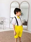Minigimin Cicileri  Dijital Baskı Sarı Elbise Gömlek Şort Takım  (TEK TAKIM SATIŞ FİYATIDIR) - Erkek