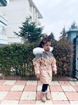 Minigimin Cicileri Kazayağı Detaylı Kürklü Mont - Bej