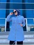 Bondip Kumaş Trençkot - Mavi