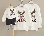 Miniğimin cicileri Yeni yıl aile Kombin DEER  Baskılı (tekli satış) - Baba Sweat Tişört