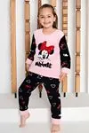 Miniğimin Cicileri Mnn Ms Desenli Polar Pijama Takımı (4-7 Yaş Arası) - Pembe