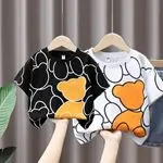 Minigimin cicileri bear baskılı unisex çocuk tşört - Beyaz