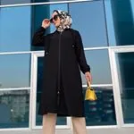 File Detaylı Kapüşonlu Kap