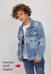 5-13 yaş renk geçişli denim çocuk ceket