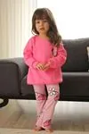 Miniğimin Cicileri Papatya Baskılı Çocuk İspanyol Takım 2 li Takım - Pembe