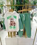 Miniğimin Cicileri Bear Make Up Time Kapüşonlu Unisex Çocuk Takım - Yeşil