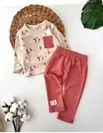 Minigimin Cicileri Bebek Zürefa Desen Kız Bebek 2 li takım - Bordo
