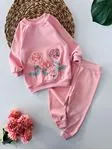 Minigimin Cicileri Bebek Çiçek Desenli Kız Bebek Takım - Pembe