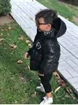 Minigimin Cicileri Bear Unisex Çocuk Şişme Mont - Siyah