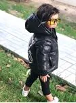 Minigimin Cicileri Bear Unisex Çocuk Şişme Mont - Siyah