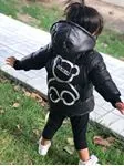 Minigimin Cicileri Bear Unisex Çocuk Şişme Mont - Siyah