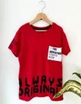 Minigimin Cicileri Baskılı Penye Sweat - Kırmızı