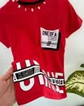 Minigimin Cicileri Bisiklet Yaka Baskılı Kısa Kollu Çocuk unique  baskılı Tişört - Kırmızı