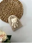 Miniğimin Cicileri Unisex 3D Ayıcık Çocuk Tekli Bere - Taş