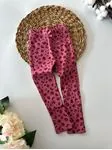 Miniğimin Cicileri Kız Çocuk Beli Lastikli Desenli Esnek Tayt - Gül Kurusu