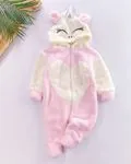 Miniğimin Cicileri Unicorn Kalpli Kız Bebek Welsoft Tulum - Pembe