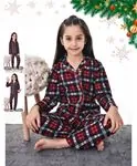 Miniğimin Cicileri Ekose Desenli Süet Kız Çocuk Gecelik,Pijama Takımı