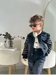 Miniğimin Cicileri Triko Detaytlı Kot 3 Lü Erkek Çocuk Takım - Beyaz