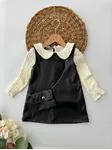 Miniğimin Cicileri Deri Çantalı Kız Çocuk 3 lü Takım - Siyah