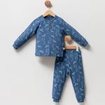 Miniğimin Cicileri Zürefa   Baskılı Erkek  Çocuk Pamuk 2 li Pijama Takımı - Lacivet